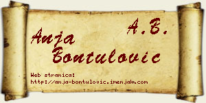 Anja Bontulović vizit kartica